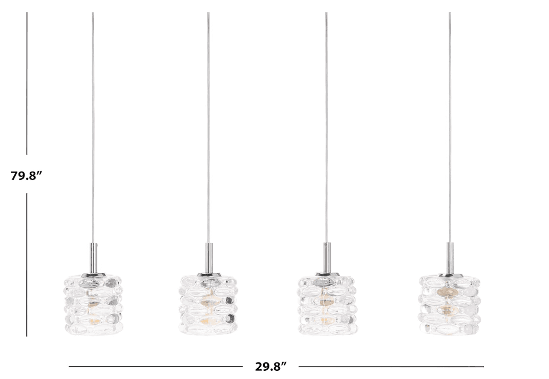 SAFAVIEH PND6011A Gannen 4-Light Adjustable Chrome and Clear (Y51K) - Thumbnail 6