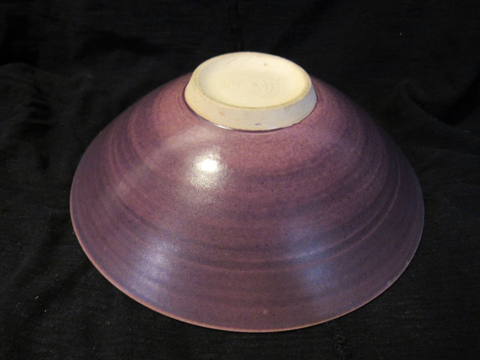 Wayne L Bates Stripe Line Ceramic Bowl signed Art Pottery 8 1/4" U60S - Thumbnail 3