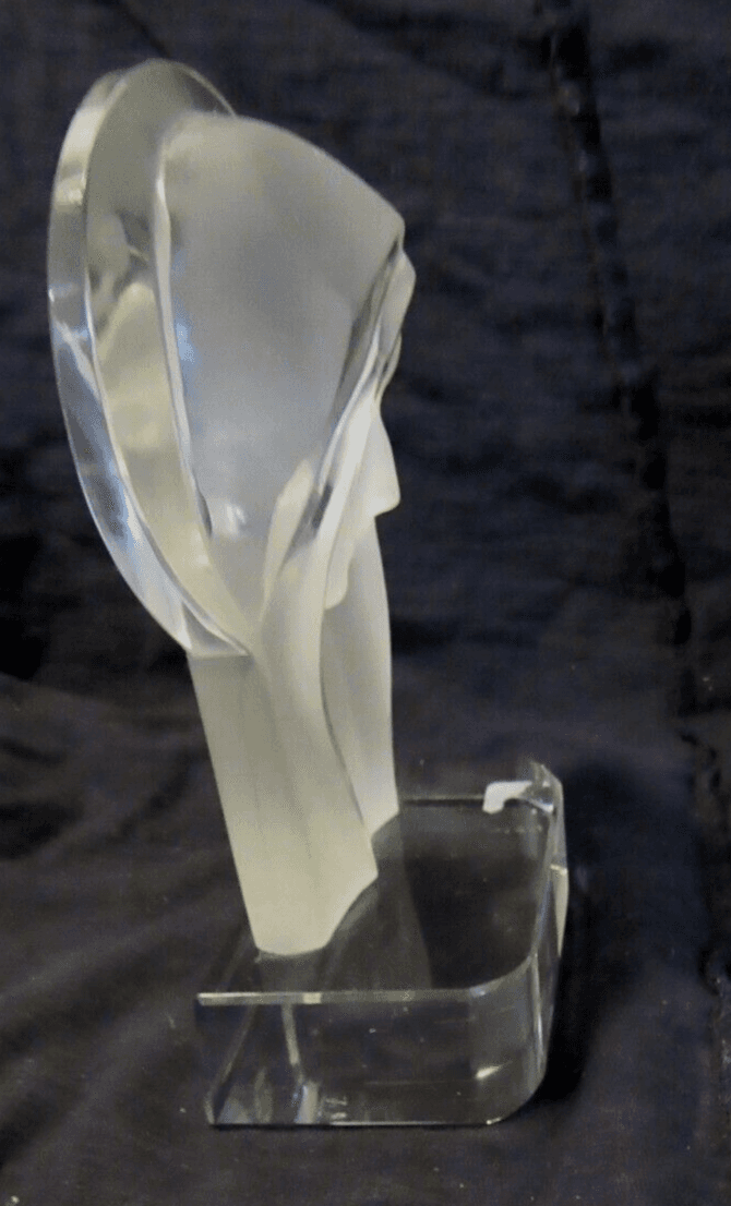 Vintage DESNA Czech Frosted Crystal Madonna Head Sculpture U58S - Thumbnail 2