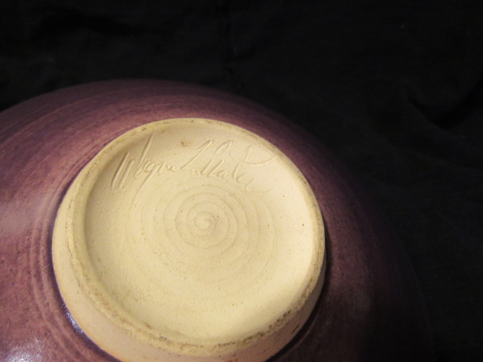 Wayne L Bates Stripe Line Ceramic Bowl signed Art Pottery 8 1/4" U60S - Thumbnail 4