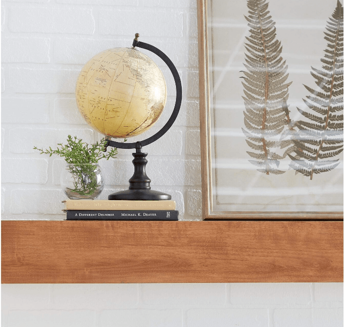 Benzara 38117 Sophisticated Wooden and Metal 14 In. Globe With Black Base (K45) - Thumbnail 2