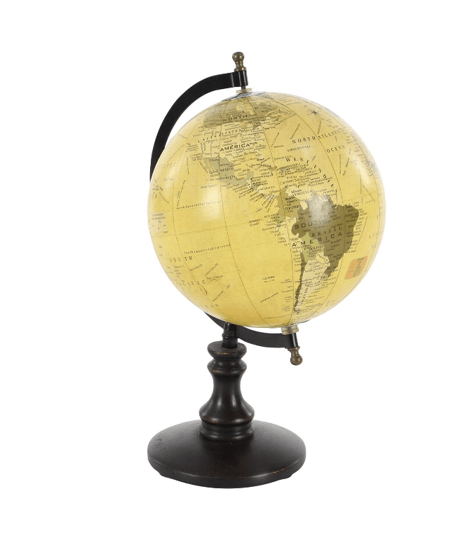 Benzara 38117 Sophisticated Wooden and Metal 14 In. Globe With Black Base (K45) - Thumbnail 6