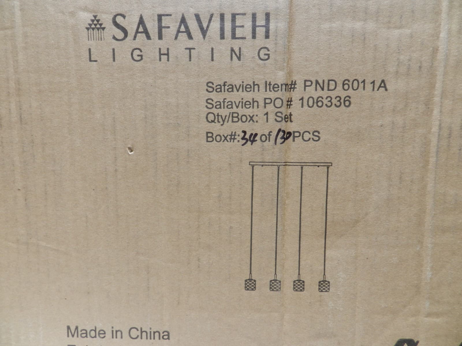 SAFAVIEH PND6011A Gannen 4-Light Adjustable Chrome and Clear (Y51K) - Thumbnail 9