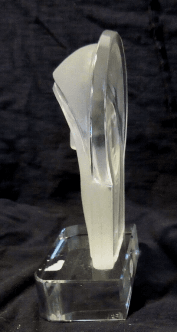 Vintage DESNA Czech Frosted Crystal Madonna Head Sculpture U58S - Thumbnail 4