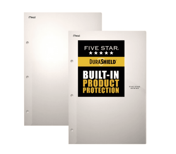 3 Five Star DuraShield Antimicrobial Partition Folder Clear with 2 Pockets NEW - Thumbnail 2
