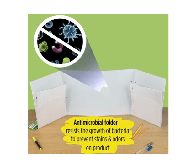 24 Five Star DuraShield Antimicrobial Partition Folder Clear with 2 Pockets NEW - Thumbnail 3