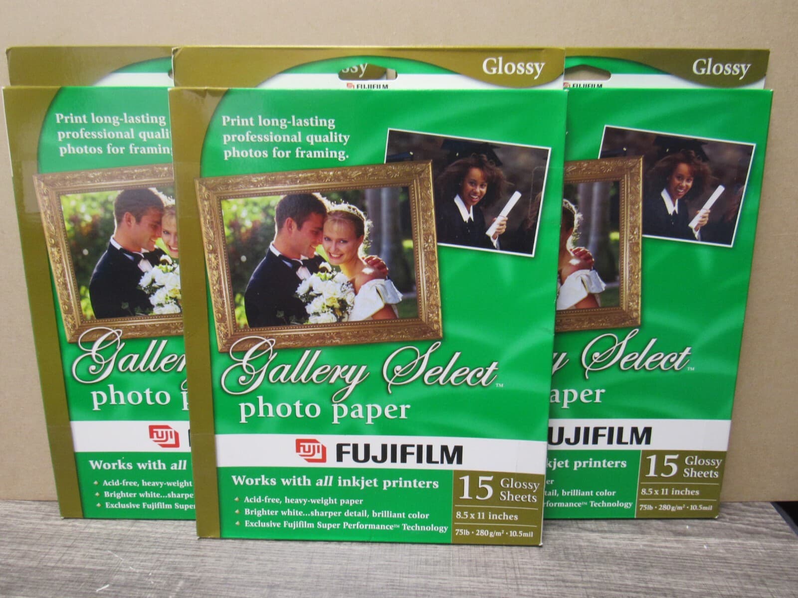 3 Fujifilm Gallery Select Photo Paper Glossy Sheets 8.5x11” Total 45 Sheets K18 - Thumbnail 2