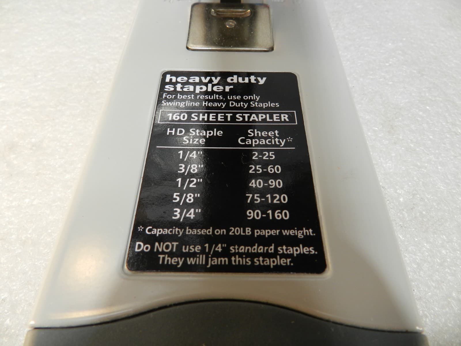 Swingline Heavy Duty Stapler 160 Sheet Capacity Jam Clearing Mechanism (Y49K) - Thumbnail 3