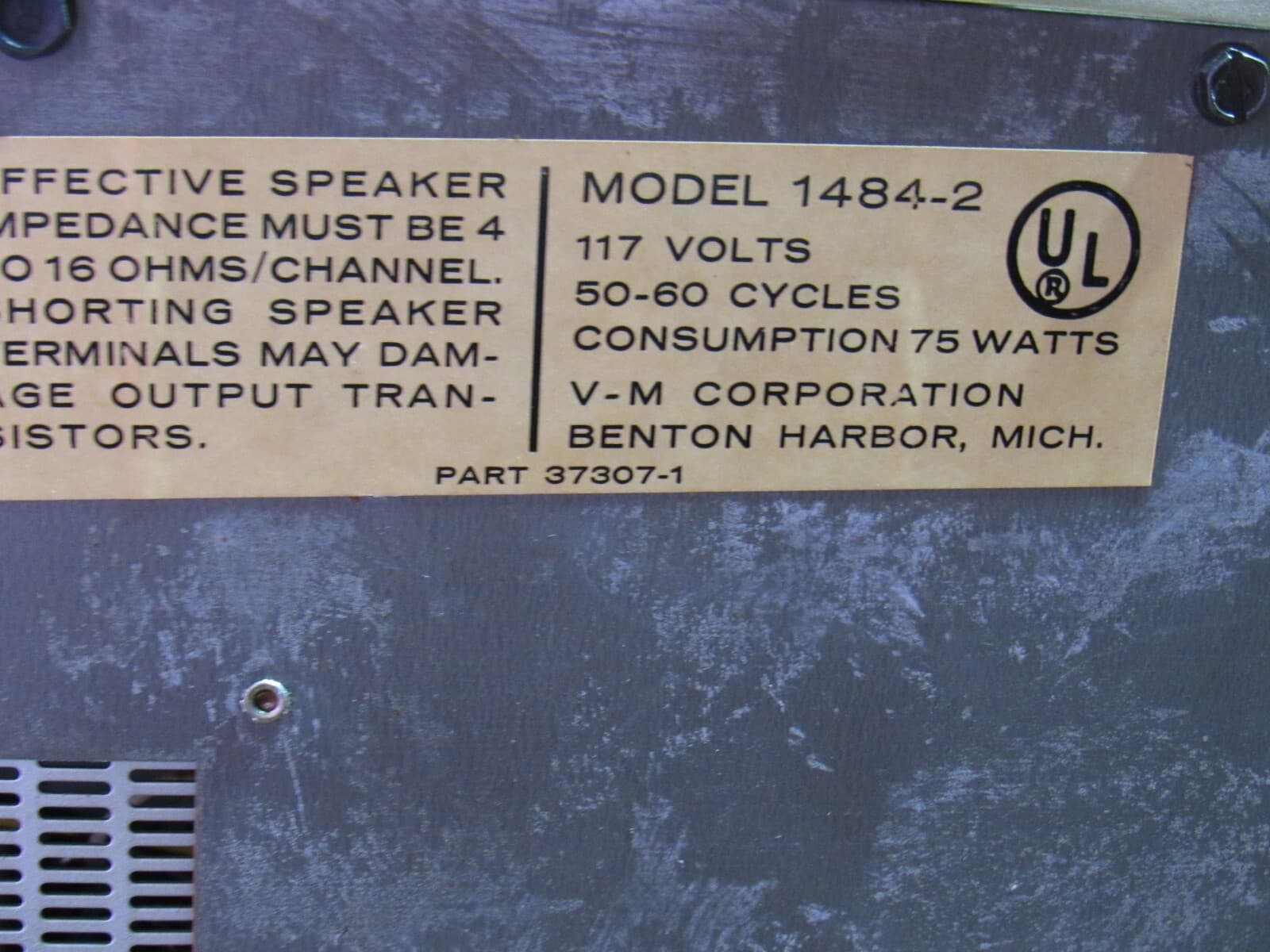 Vtg Solid State The Voice Of Music Stereo Tuner Amplifier Model 1484-2 Speakers - Thumbnail 12