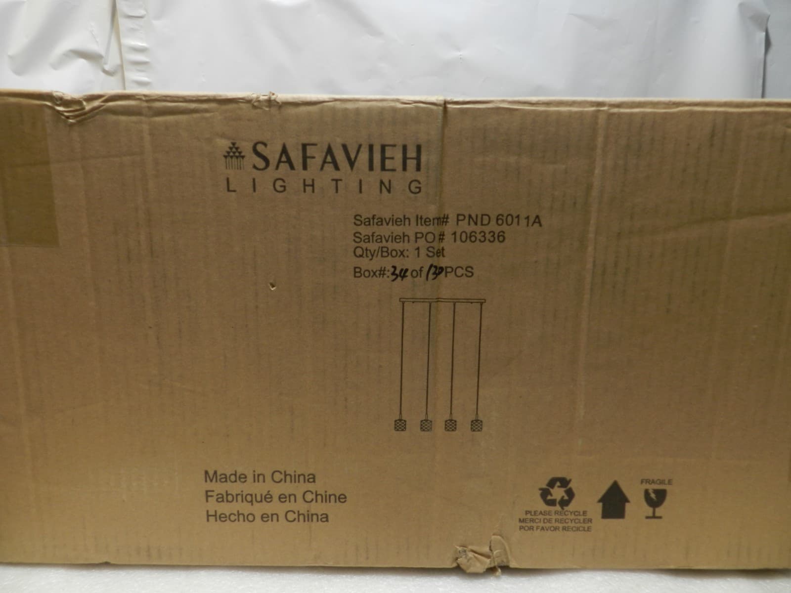 SAFAVIEH PND6011A Gannen 4-Light Adjustable Chrome and Clear (Y51K) - Thumbnail 11