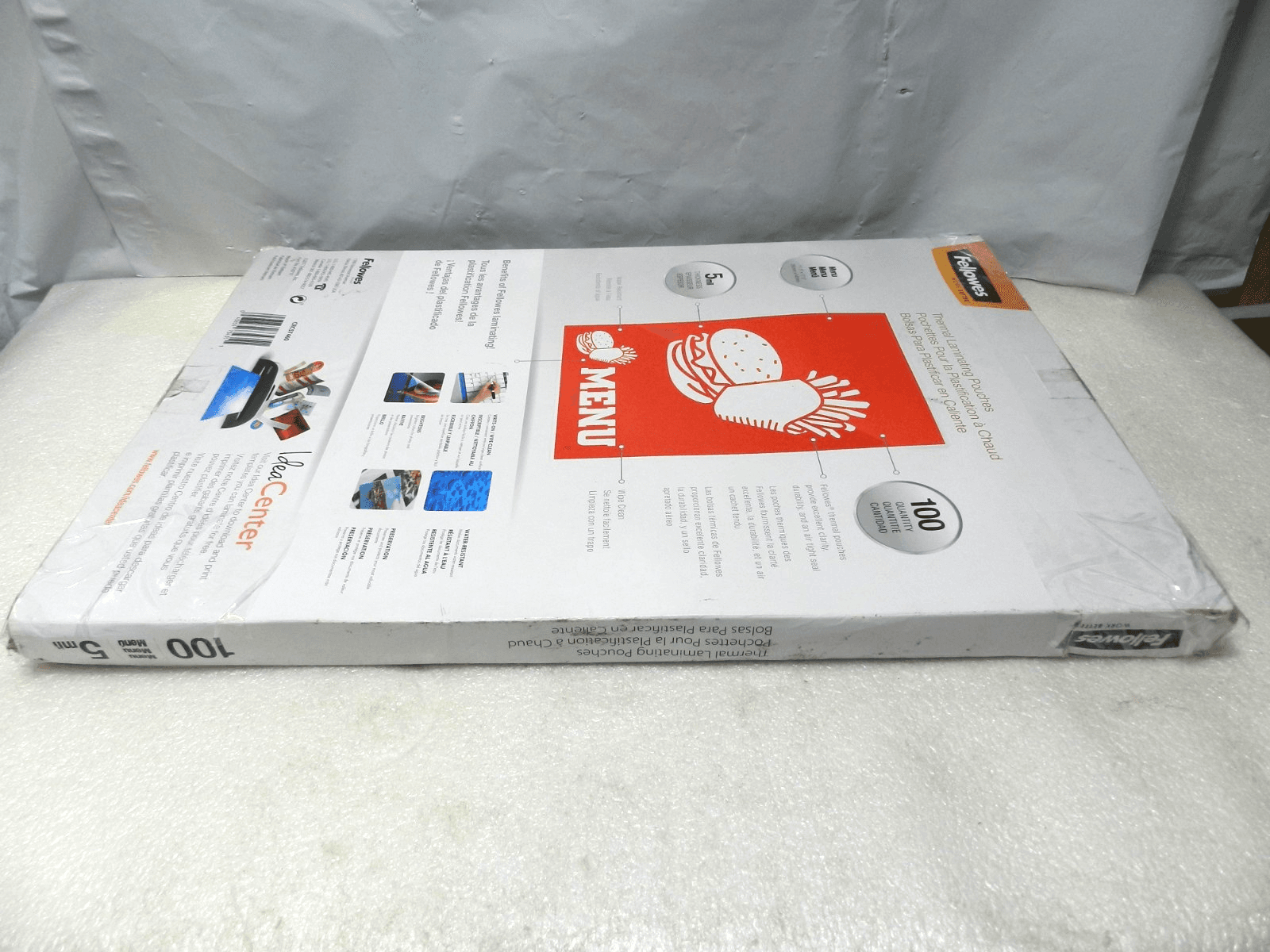 Fellowes Thermal Laminating Pouches Menu 5 mil 100/Pack 5746001 (Y55K) - Thumbnail 8