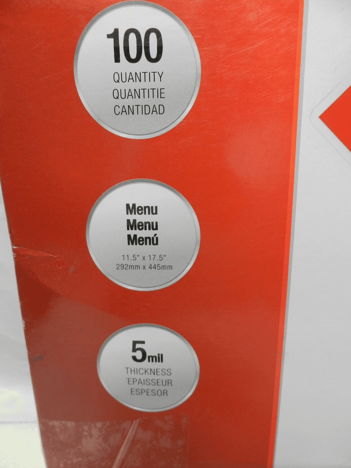Fellowes Thermal Laminating Pouches Menu 5 mil 100/Pack 5746001 (Y55K) - Thumbnail 4