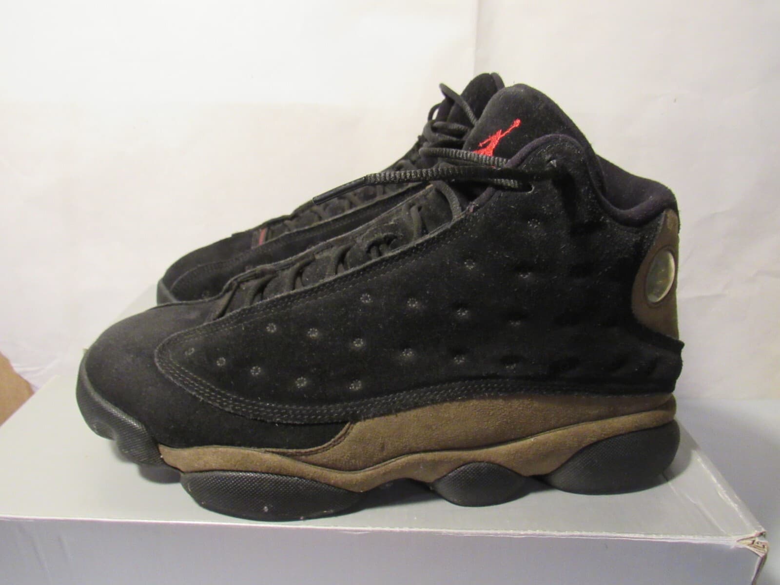 Size 10 Mens - Air Jordan 13 Retro Olive Black Suede Sneakers (414571-006) H18K - Thumbnail 4