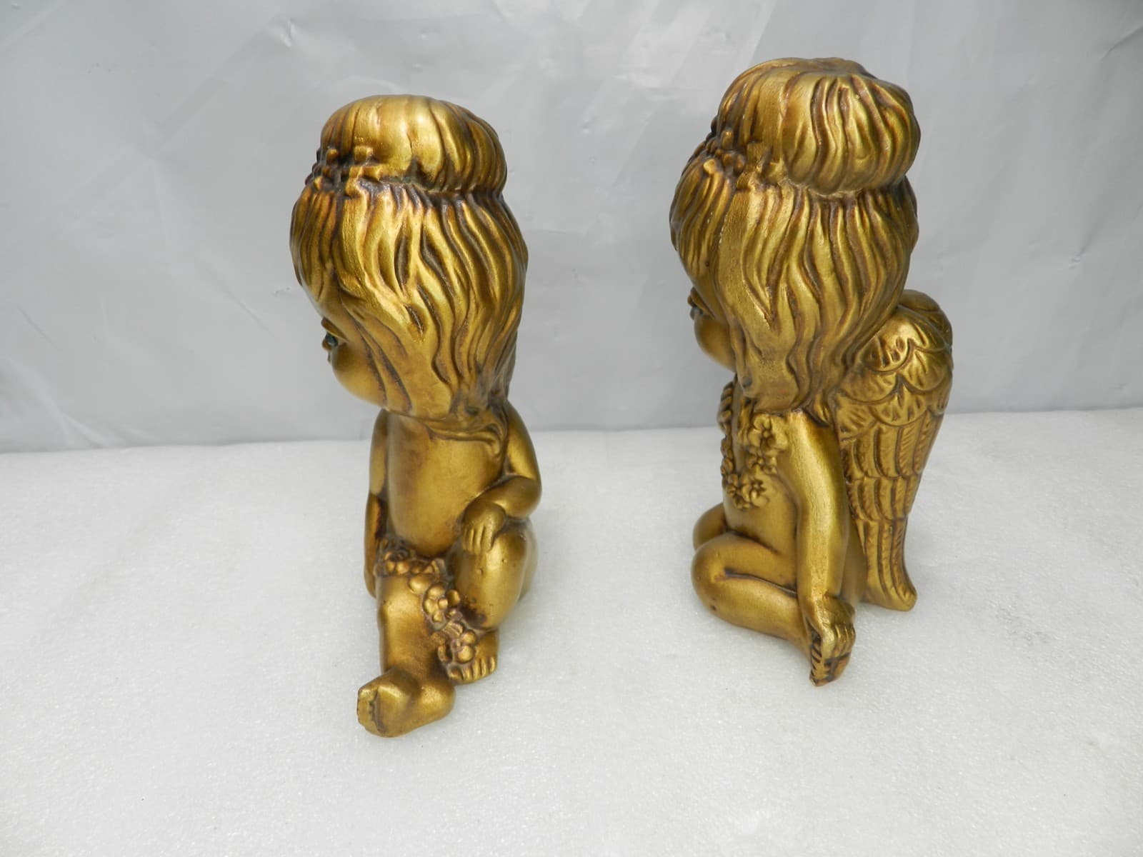 Vintage 70's Acker Art Pottery Angels Cupids Figure Hollywood Regency 6" (G19J) - Thumbnail 6