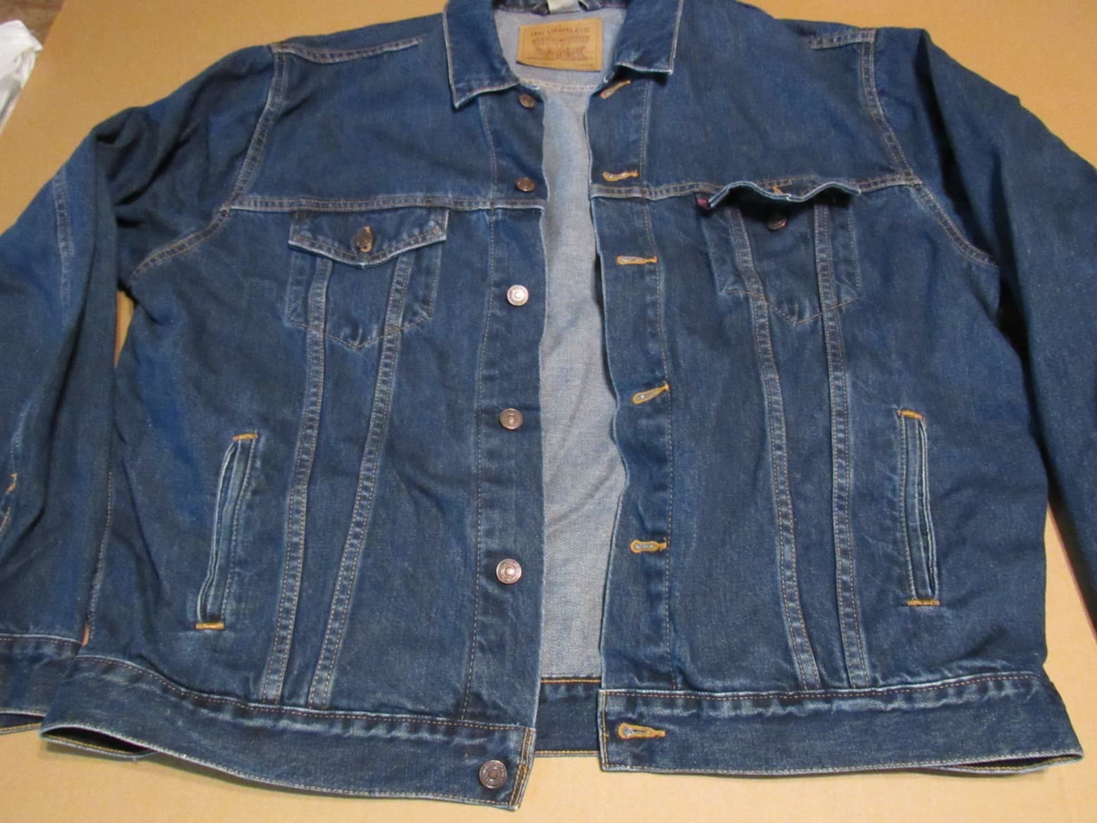 Vintage Levis Denim Trucker Denim Jacket Mens Size XL 70507-4886 90's (T81JJ) - Thumbnail 4