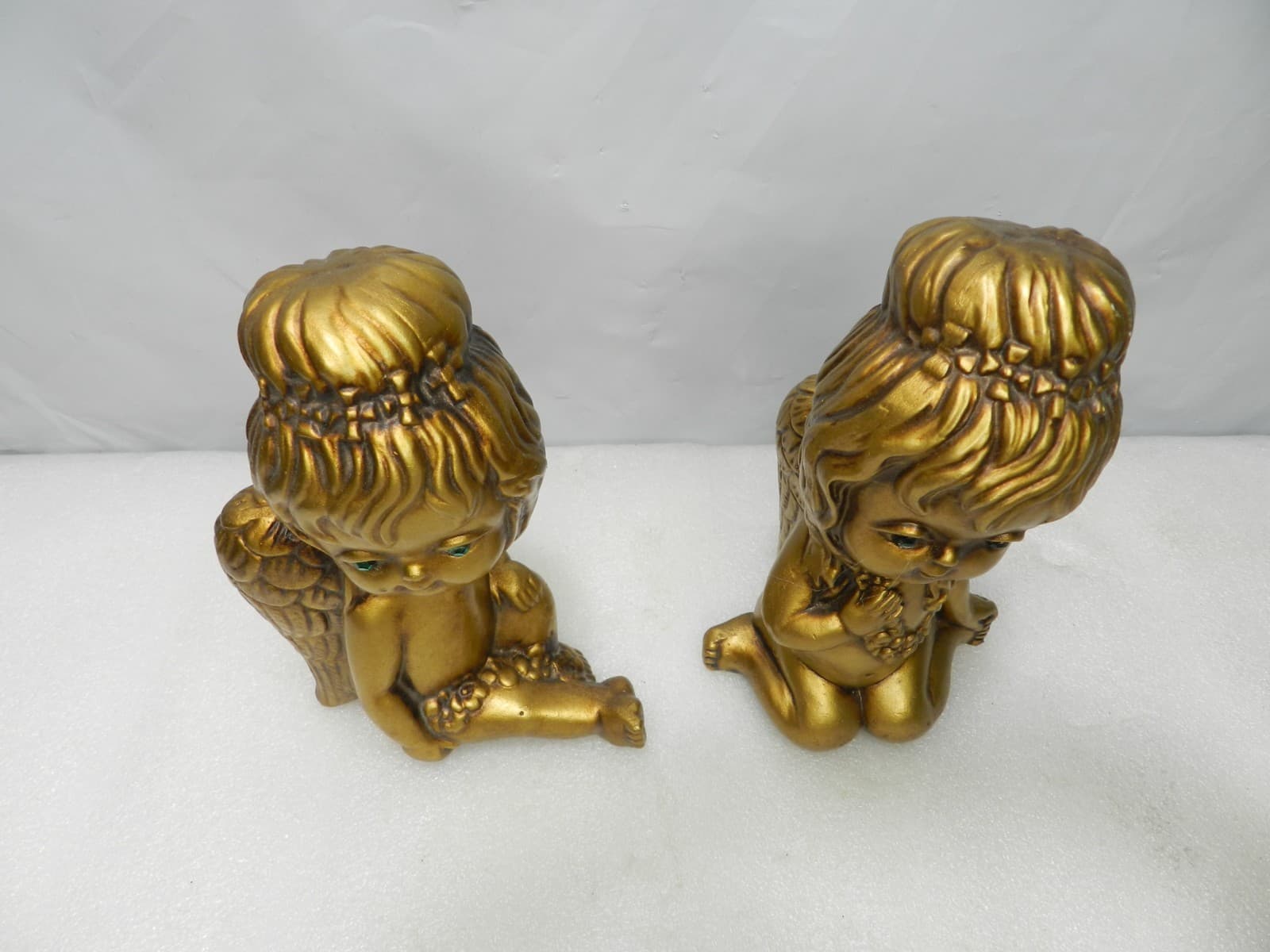 Vintage 70's Acker Art Pottery Angels Cupids Figure Hollywood Regency 6" (G19J) - Thumbnail 3