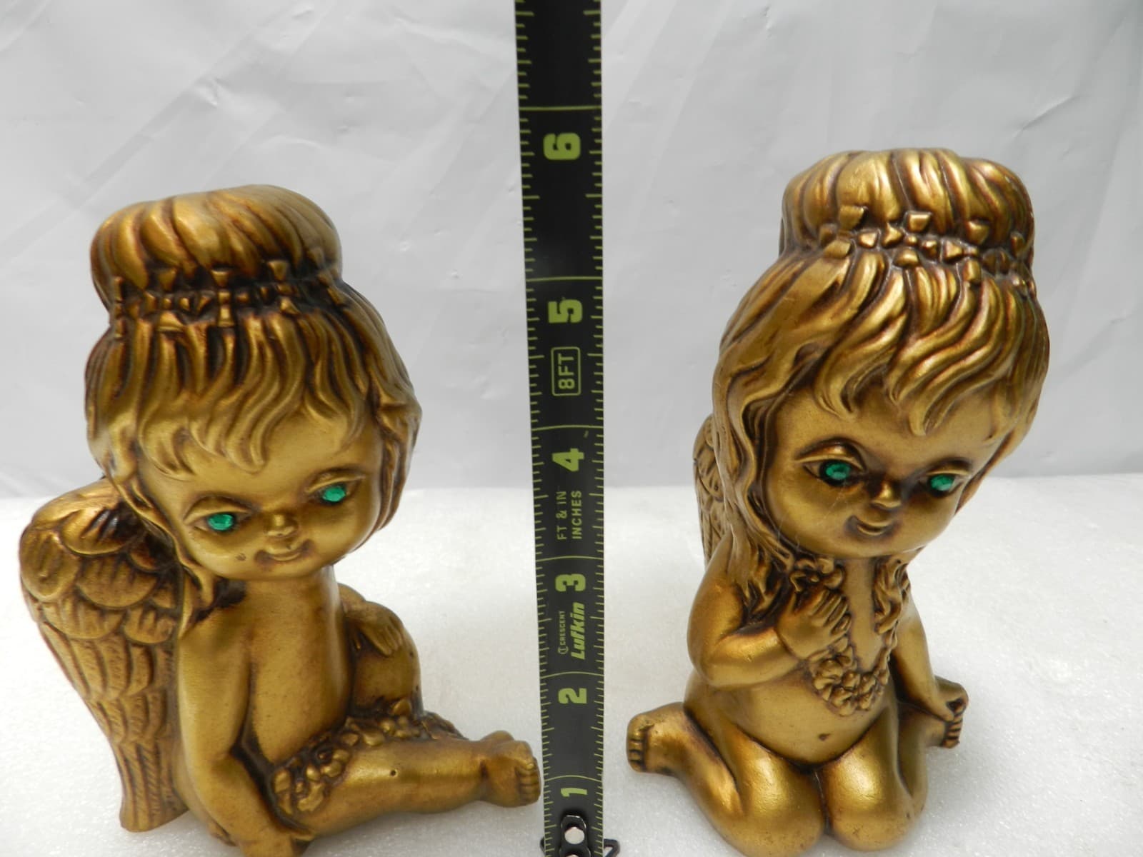 Vintage 70's Acker Art Pottery Angels Cupids Figure Hollywood Regency 6" (G19J) - Thumbnail 9