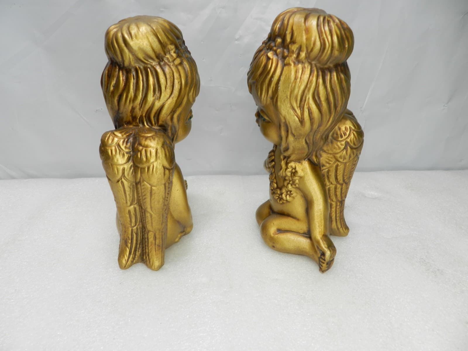 Vintage 70's Acker Art Pottery Angels Cupids Figure Hollywood Regency 6" (G19J) - Thumbnail 4