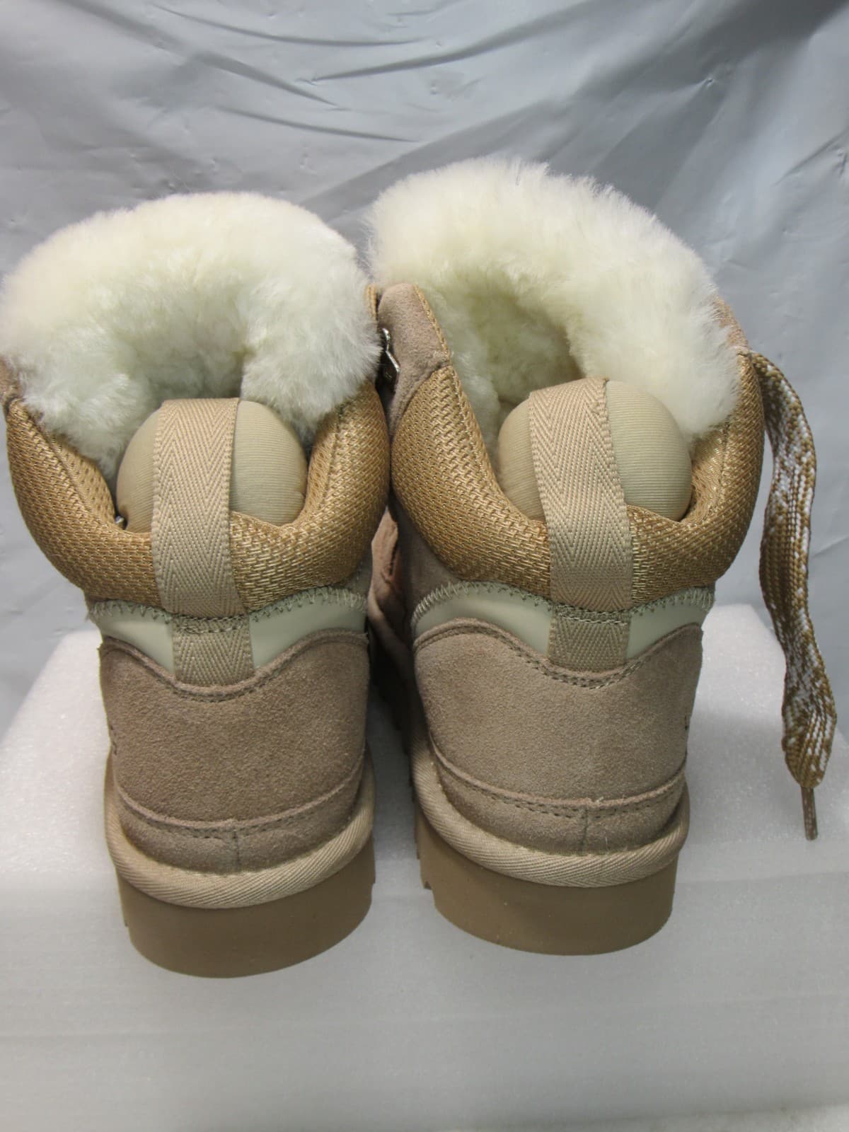UGG HIGHMEL Chestnut Suede Shearling Lace Up Ankle Boot Women's Size 8 J36K - Thumbnail 7