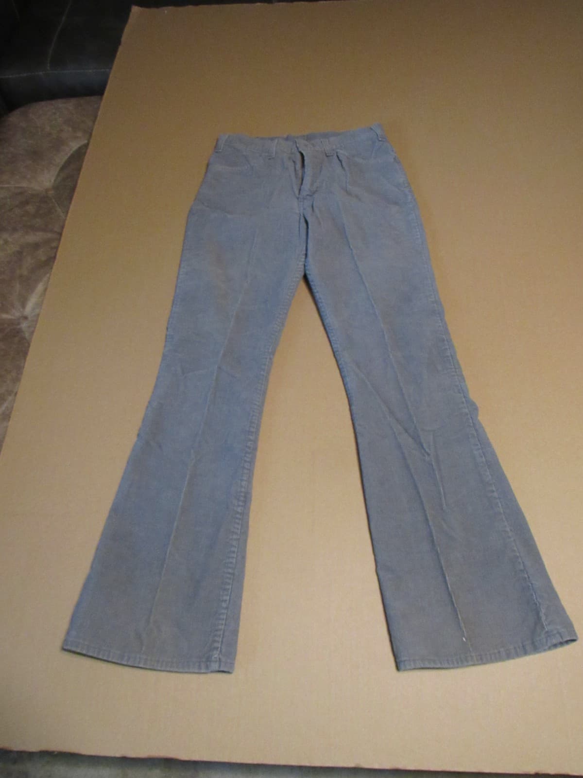 70s Levis 646-1555 Corduroy Pants 34x32 Gray Bell Bottoms Talon 42 Zipper (T87JJ - Thumbnail 5