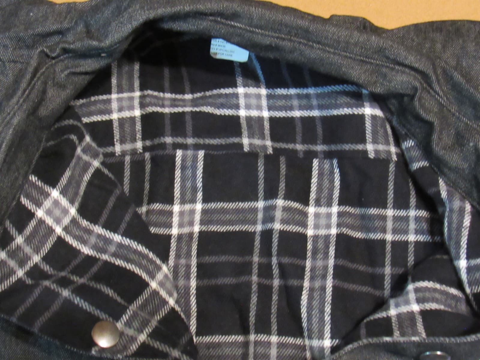 Marlboro Gear 2003 Gray Black Denim Flannel Lined Jacket Reversible SZ XL T83JJ - Thumbnail 5
