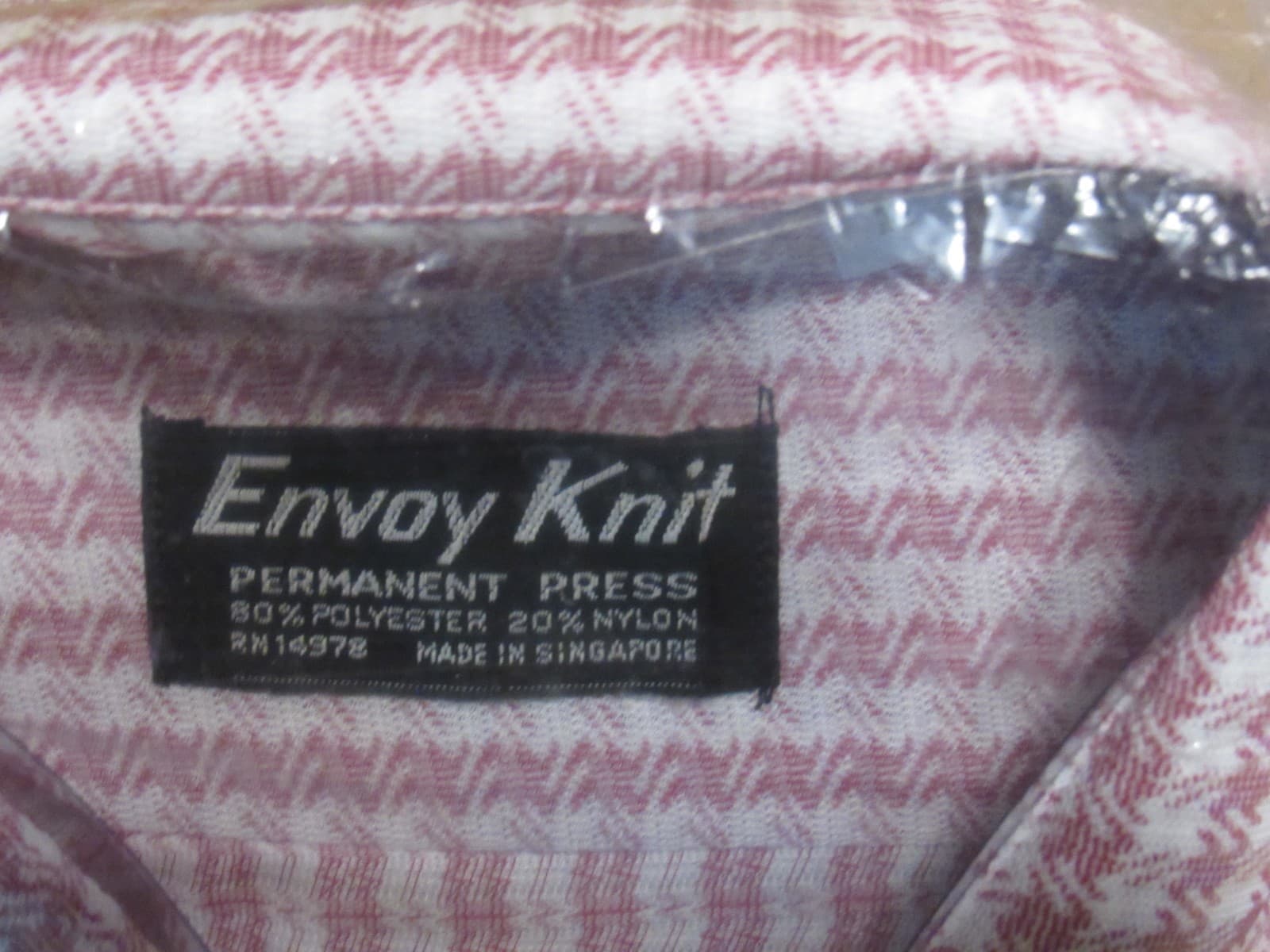 New Vintage 70s Envoy Knit Dress Shirt Sheer Button Up Short Sleeve Large T92JJ - Thumbnail 3