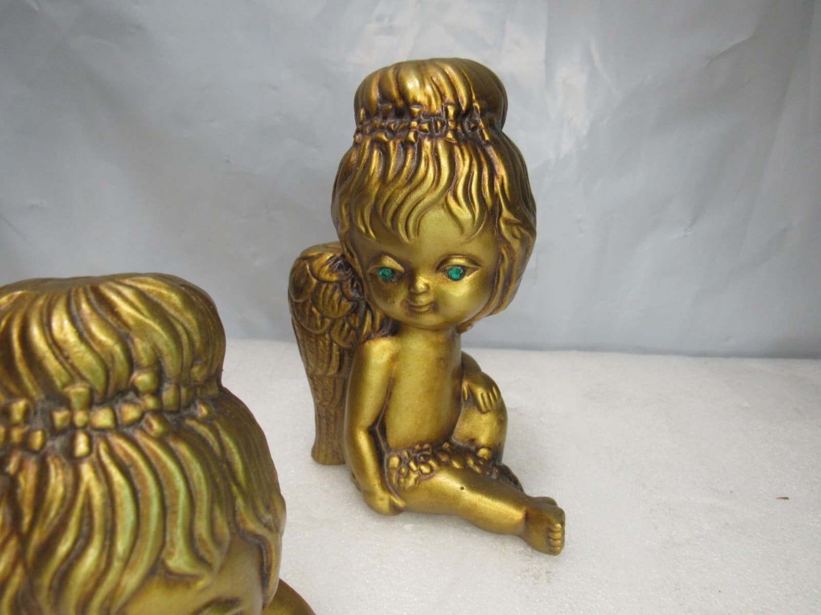Vintage 70's Acker Art Pottery Angels Cupids Figure Hollywood Regency 6" (G19J) - Thumbnail 11