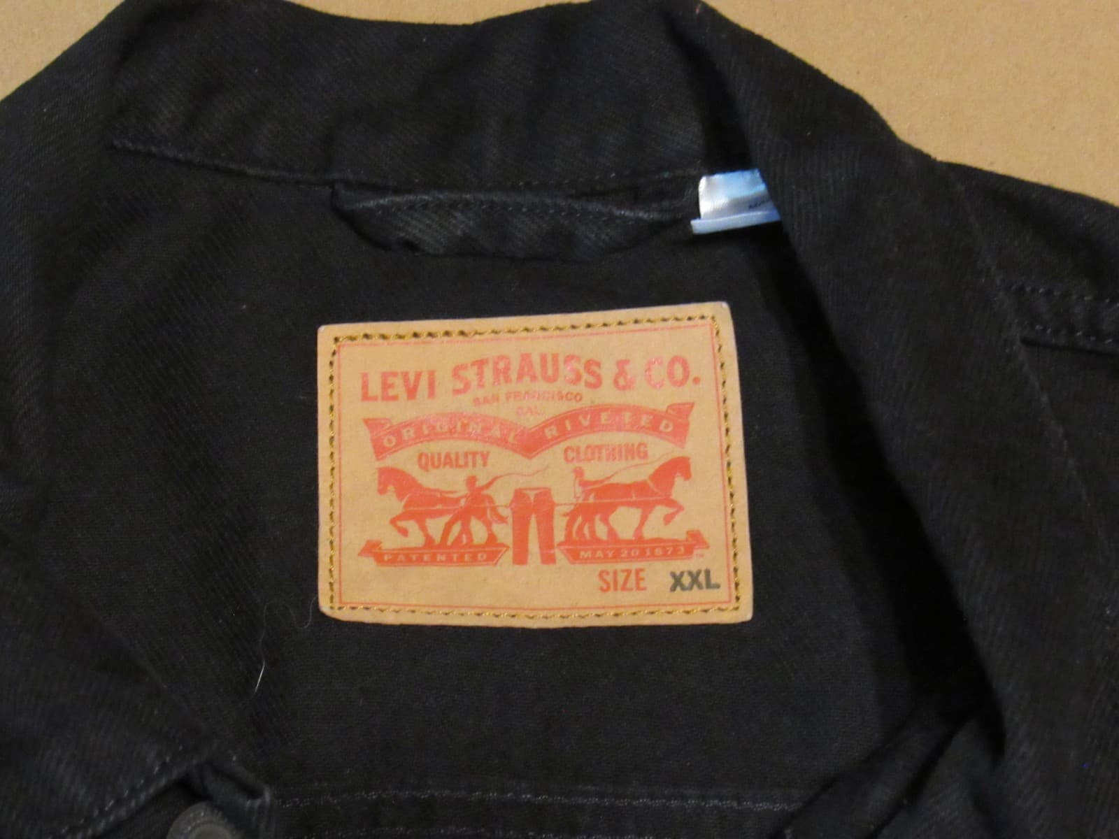 Levi’s Dark Black Denim Jacket Trucker Size XXL 2X Mens 72335-0013 (T82JJ) - Thumbnail 2