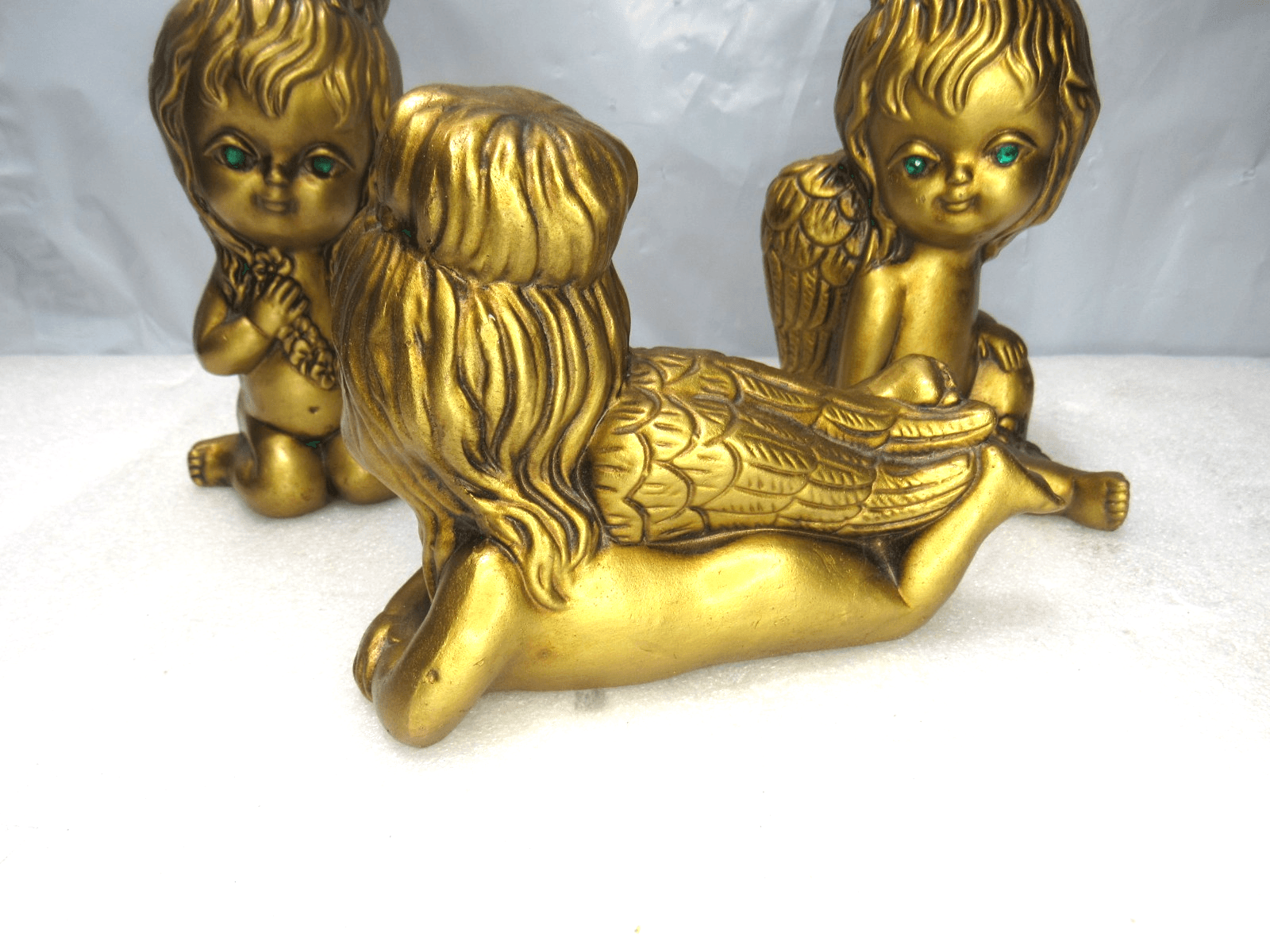 Vintage 70's Acker Art Pottery Angels Cupids Figure Hollywood Regency 6" (G19J) - Thumbnail 14