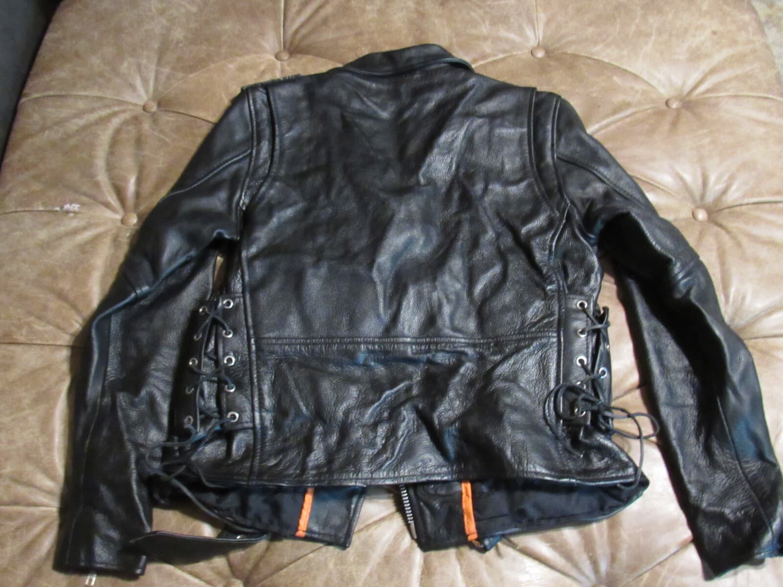 Milwaukee Biker Motorcycle Women's Black Leather Jacket W/ Belt Medium (B16M) - Thumbnail 10