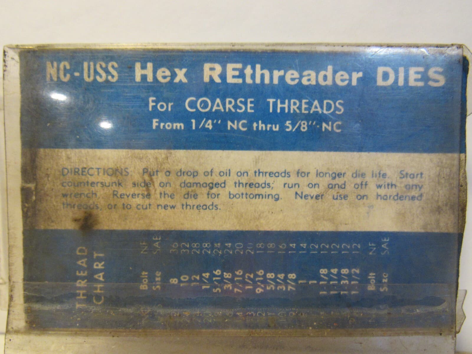 Blue Point Snap On Hex Nut Size Dies ReThreader Coarse Threads 1/4"-5/8" i66KD - Thumbnail 5