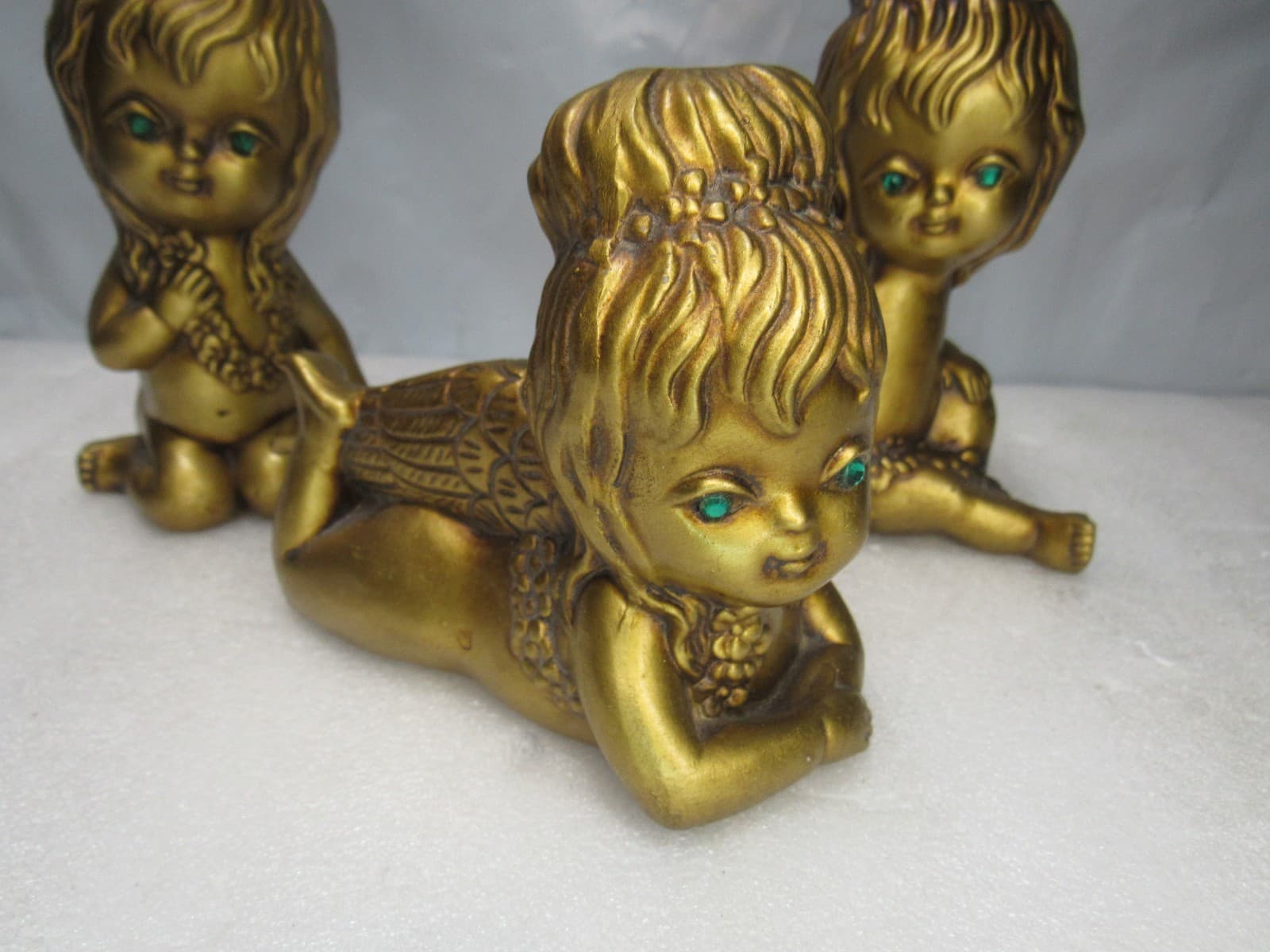 Vintage 70's Acker Art Pottery Angels Cupids Figure Hollywood Regency 6" (G19J) - Thumbnail 10