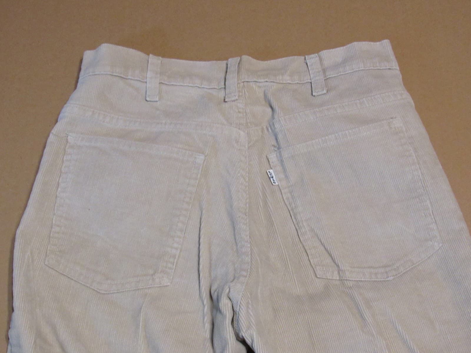 70s Levis 646-1522 Corduroy Pants 34x32 Tan Bell Bottoms Talon 42 Zipper (T88JJ - Thumbnail 4