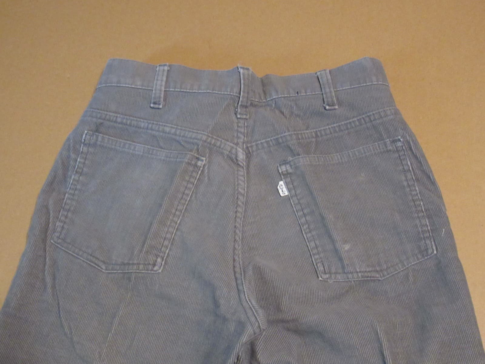 70s Levis 646-1555 Corduroy Pants 34x32 Gray Bell Bottoms Talon 42 Zipper (T87JJ - Thumbnail 4