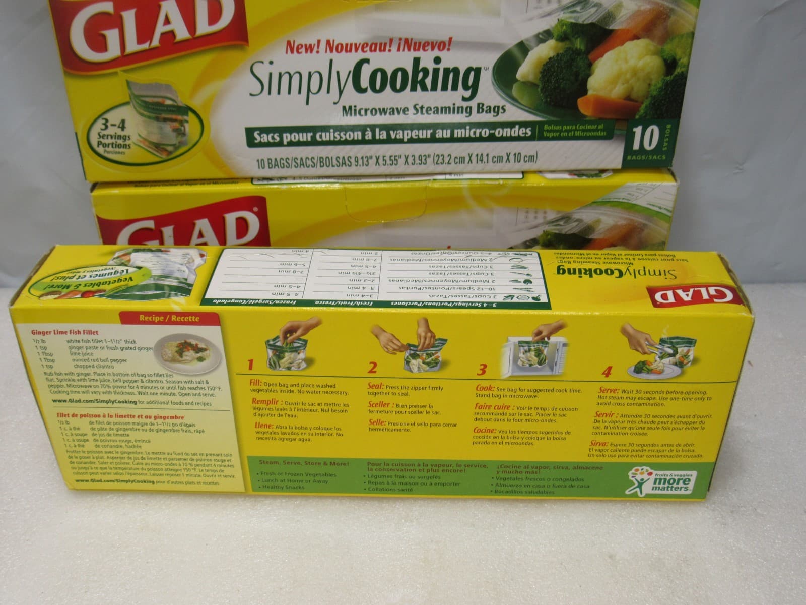 Glad Simply Cooking Microwave Steaming Bags 3 Boxes 30 Bags Total (G25J) - Thumbnail 3