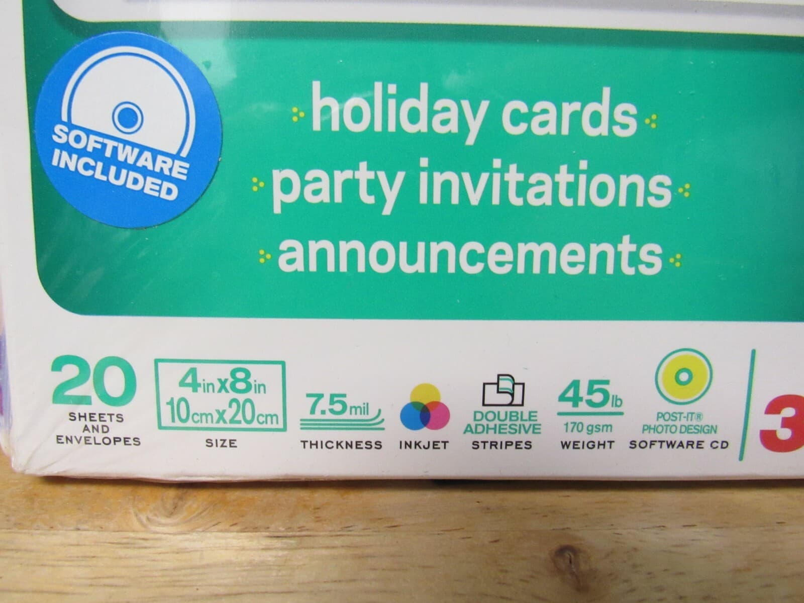POST IT Photo Card Kit Holiday Cards Party Invitations 20 Sheets & Envelopes (K) - Thumbnail 2