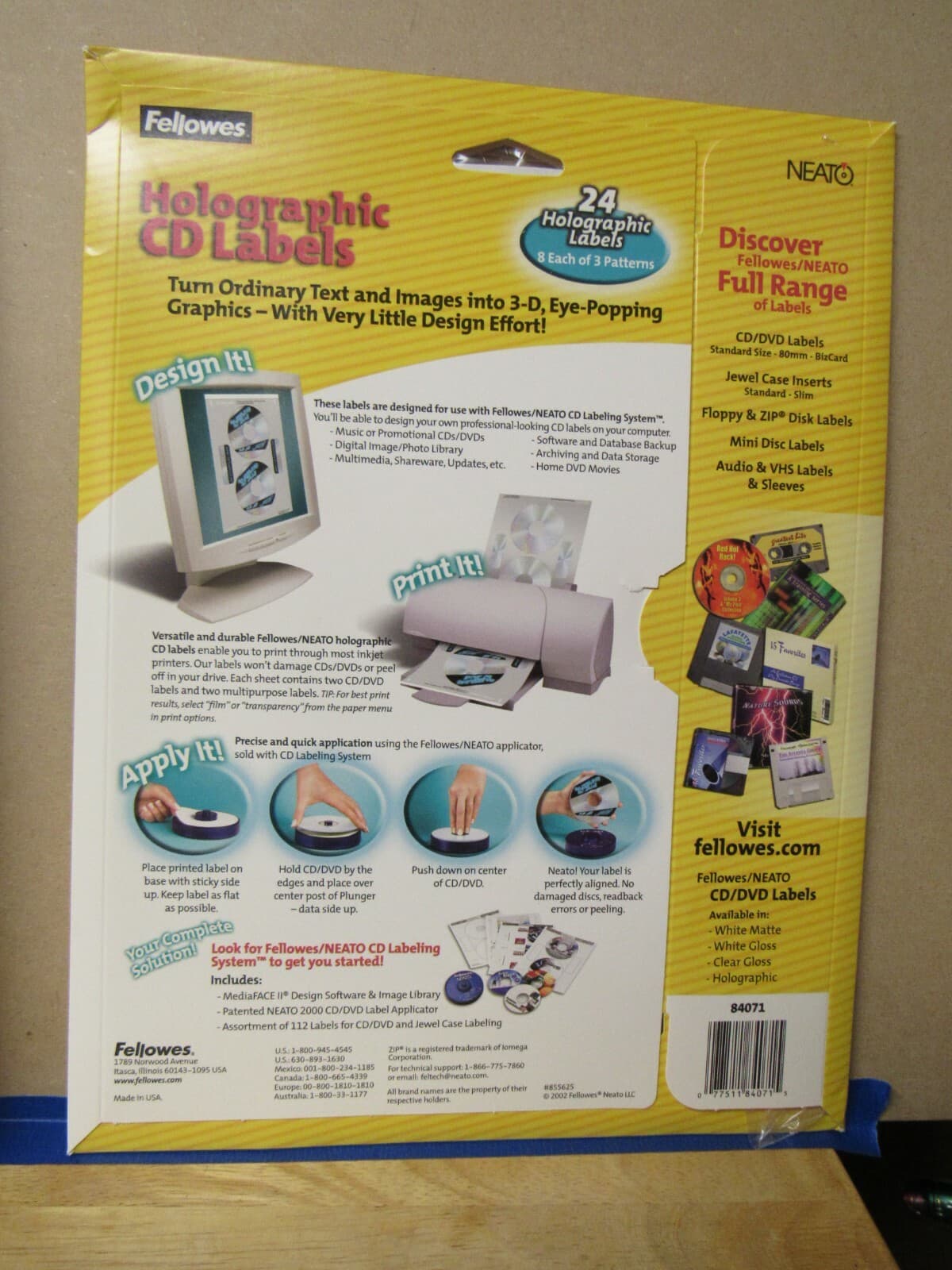 Fellowes Neato CD/DVD Holographic CD Labels 24 Labels #84071 (K) - Thumbnail 4