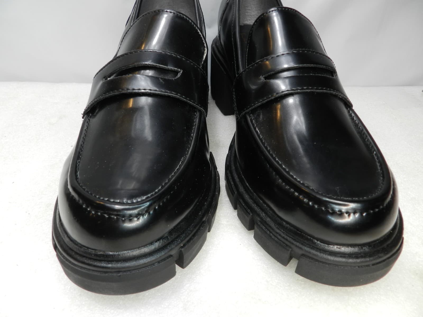 Me Too Platform Penny Loafers Sage 10 M Black Patent Slip On (L6K) - Thumbnail 4