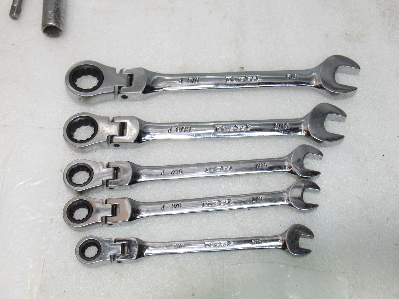 13 PC DURALAST SAE & mm COMBINATION WRENCH Flex Head Ratchet Mixed Set (J42K) - Thumbnail 12