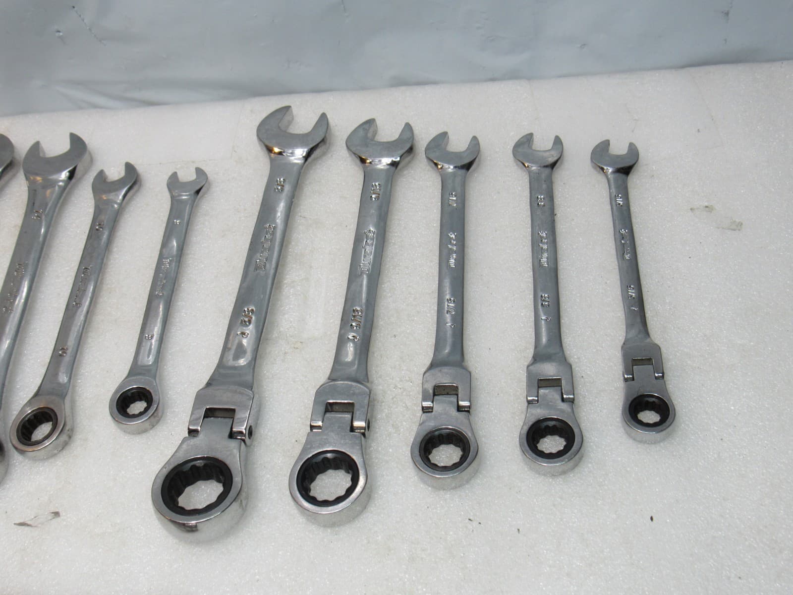 13 PC DURALAST SAE & mm COMBINATION WRENCH Flex Head Ratchet Mixed Set (J42K) - Thumbnail 4