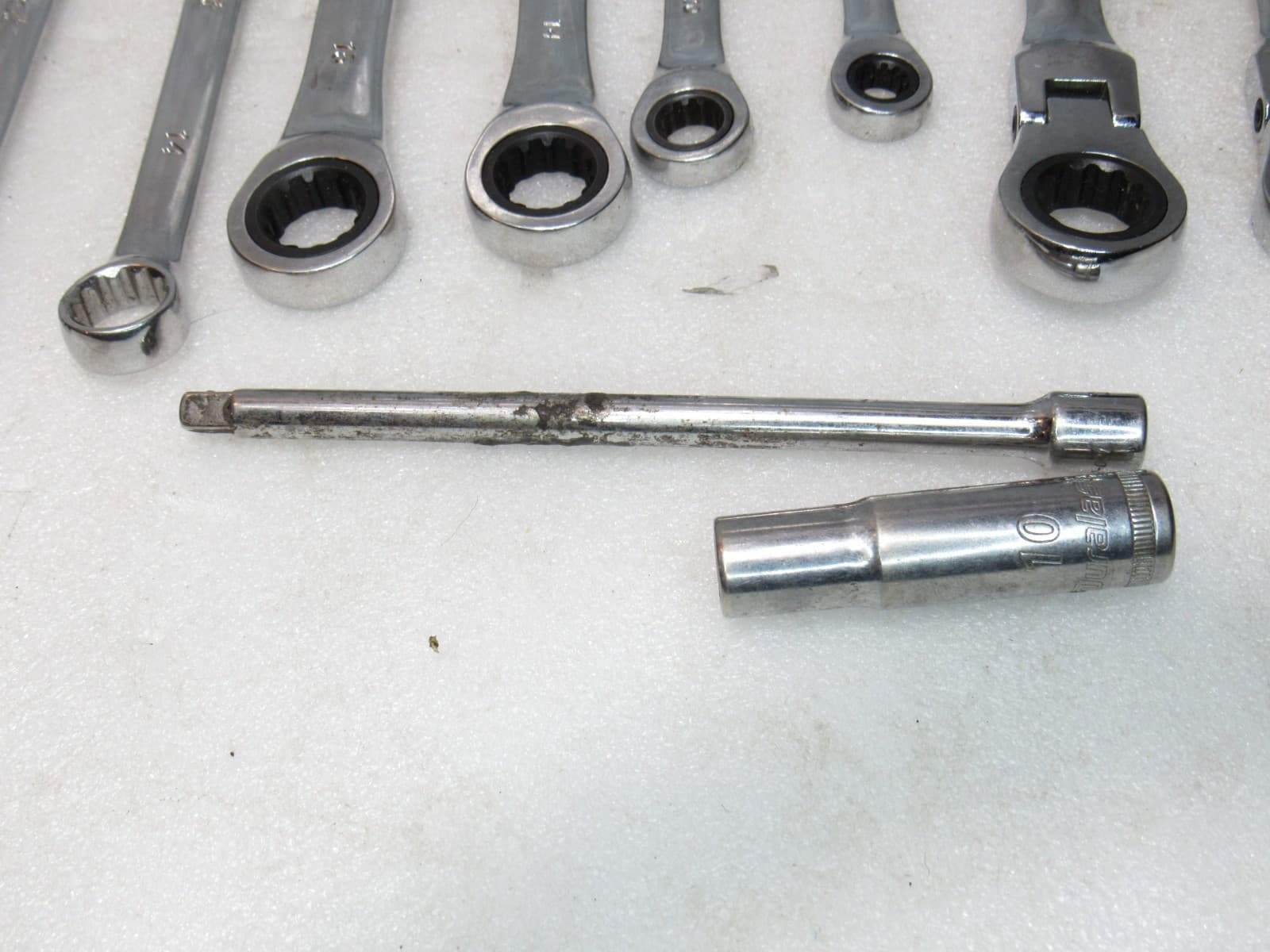 13 PC DURALAST SAE & mm COMBINATION WRENCH Flex Head Ratchet Mixed Set (J42K) - Thumbnail 5