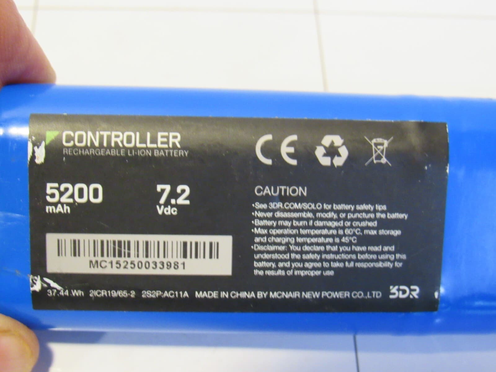 3DR Extended Battery for Solo Transmitter 5200 mAh (Radio Controller) C30M - Thumbnail 2
