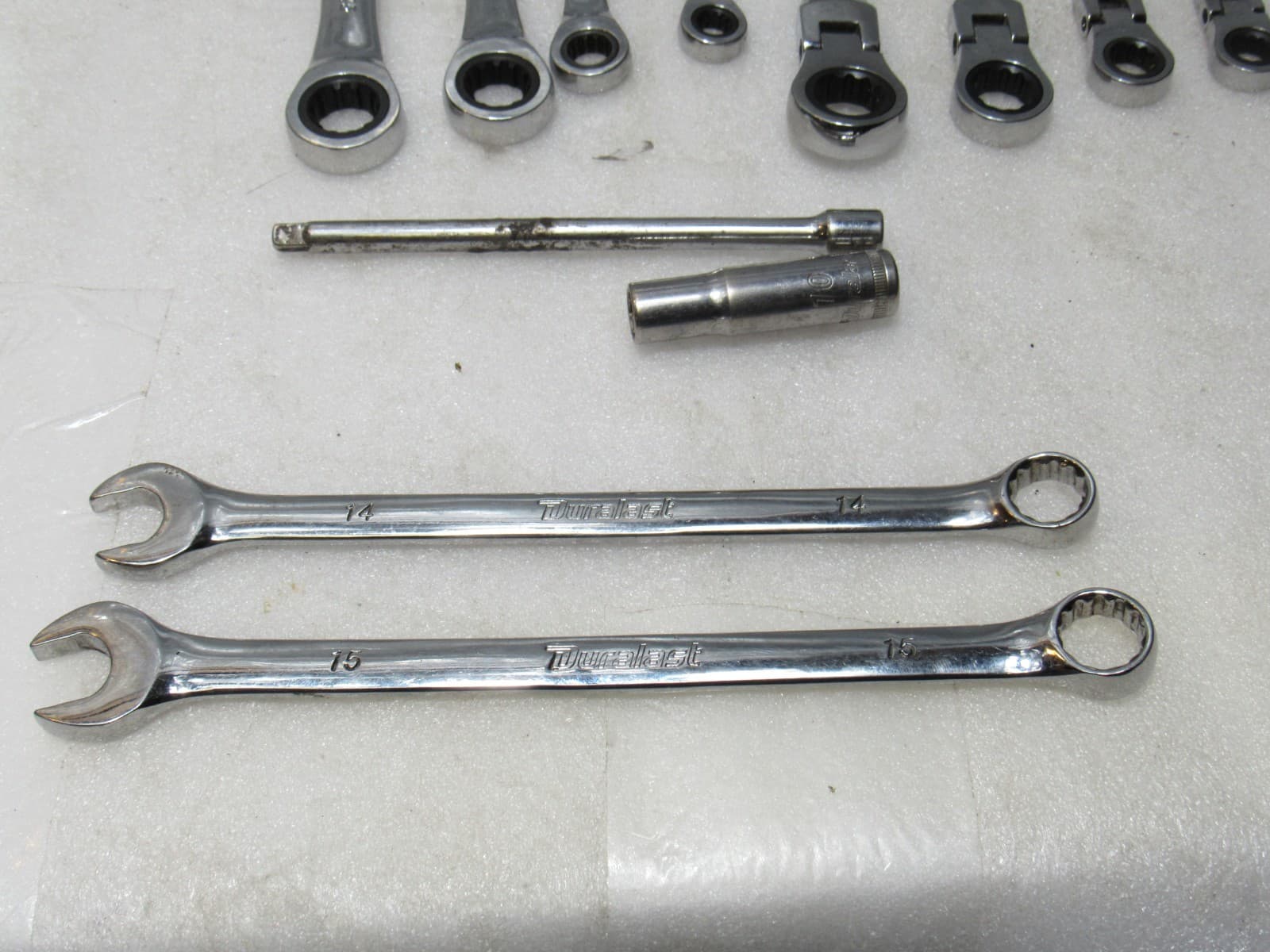 13 PC DURALAST SAE & mm COMBINATION WRENCH Flex Head Ratchet Mixed Set (J42K) - Thumbnail 6