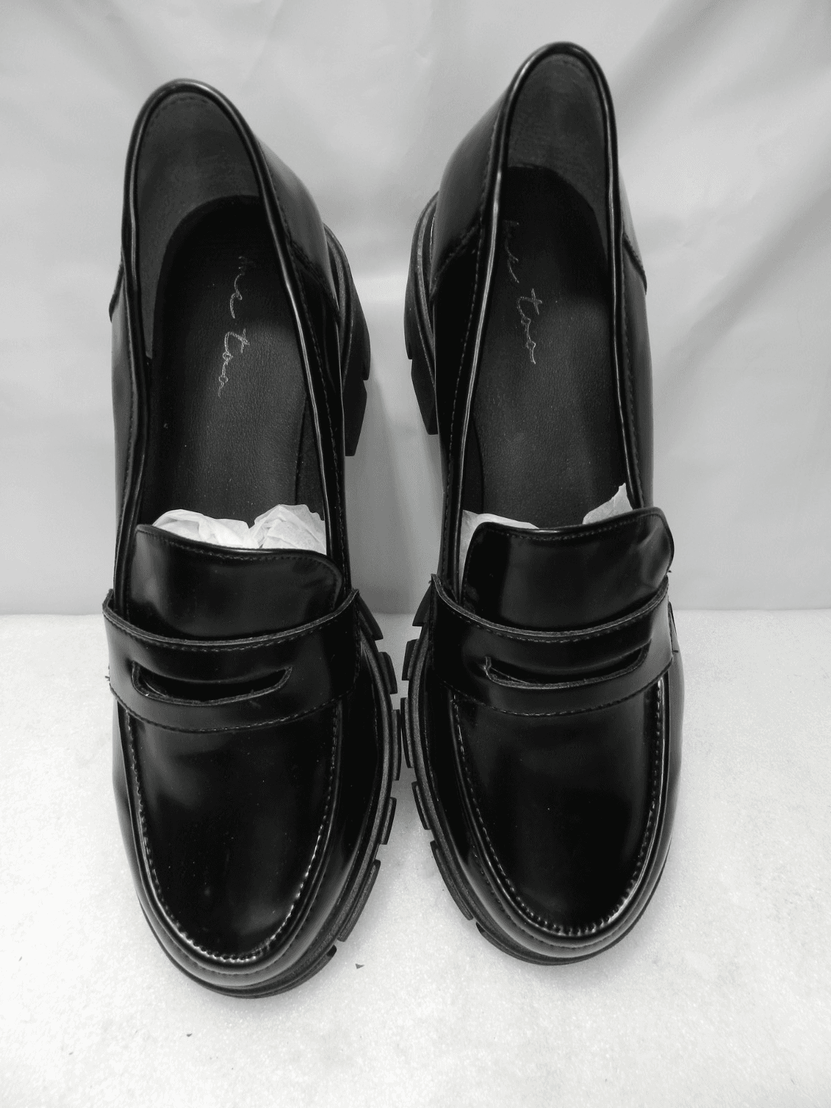 Me Too Platform Penny Loafers Sage 10 M Black Patent Slip On (L6K) - Thumbnail 6