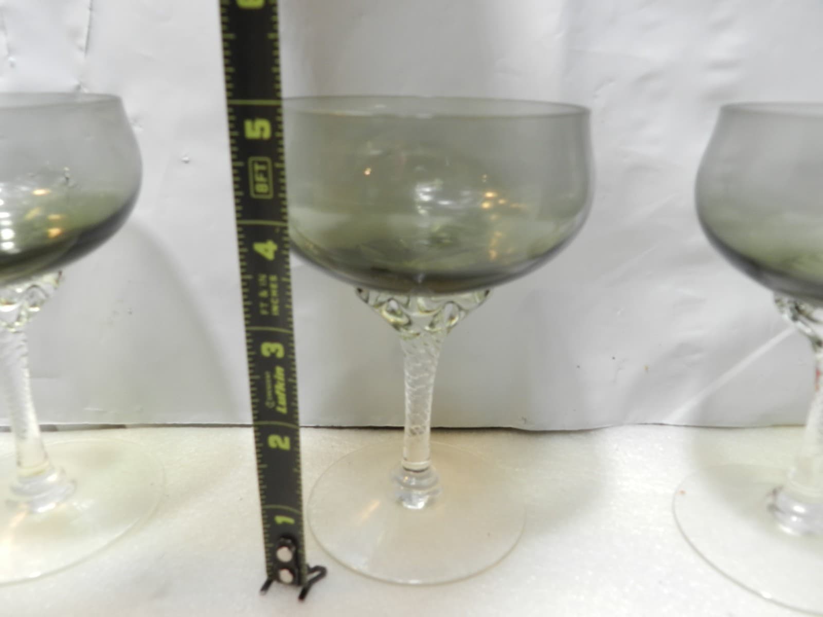 4 Vintage Coronation Smoke Champagne 5" Tall Cordial Glasses by Sasaki B29K - Thumbnail 4
