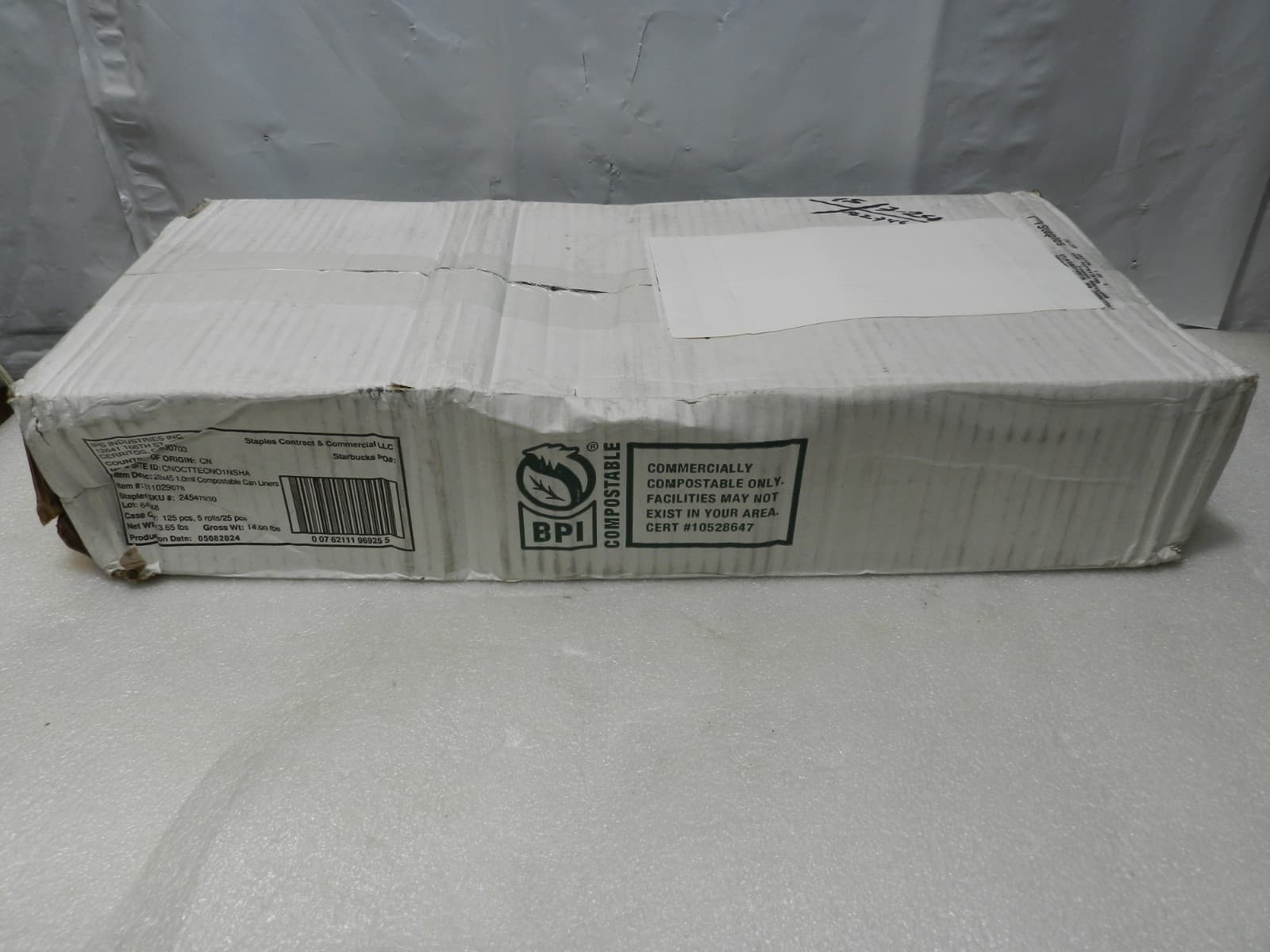 BPI 28x45 1.0mil Compostable Can Lliners 011029678 5 Rolls/25pc (B24K) - Thumbnail 3