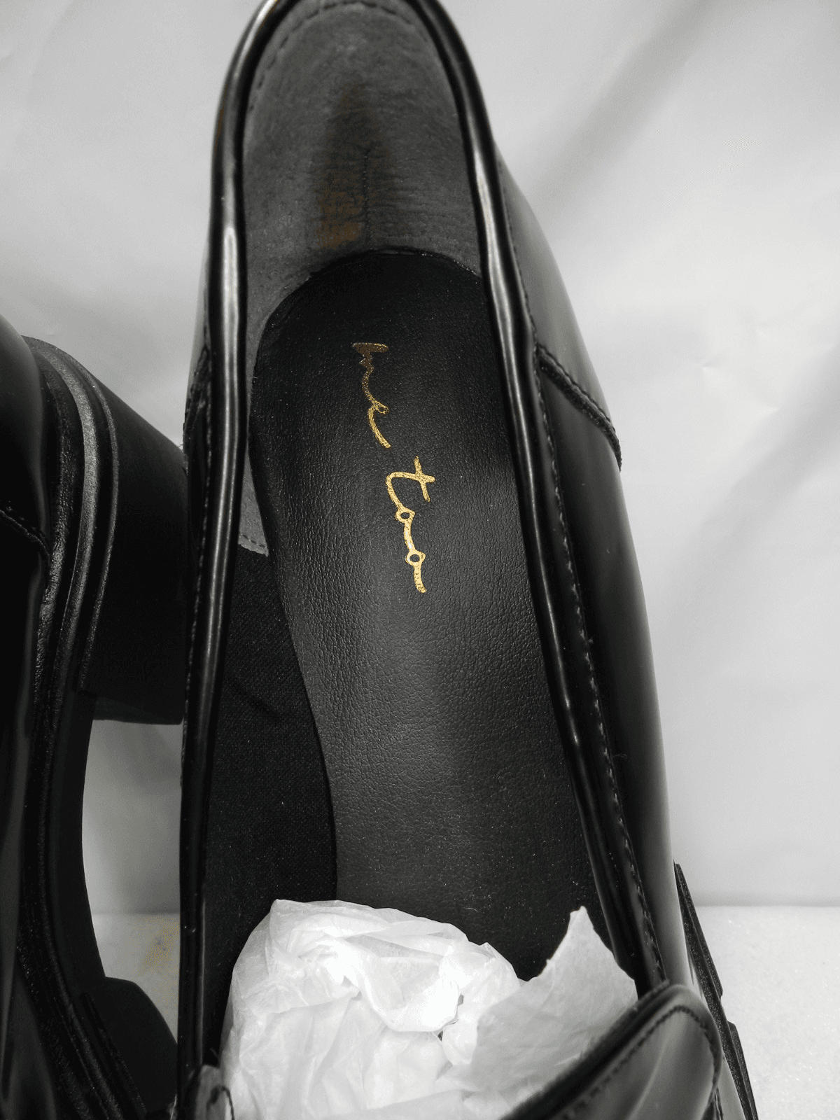 Me Too Platform Penny Loafers Sage 10 M Black Patent Slip On (L6K) - Thumbnail 7