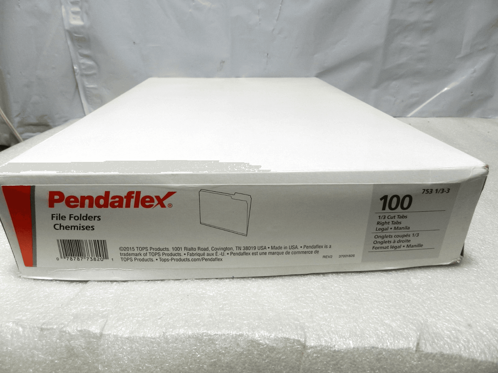 Pendaflex File Folder, 1/3-Cut Tab Legal Size Manila, 100/Box (753 1/3-3) (B27K - Thumbnail 2
