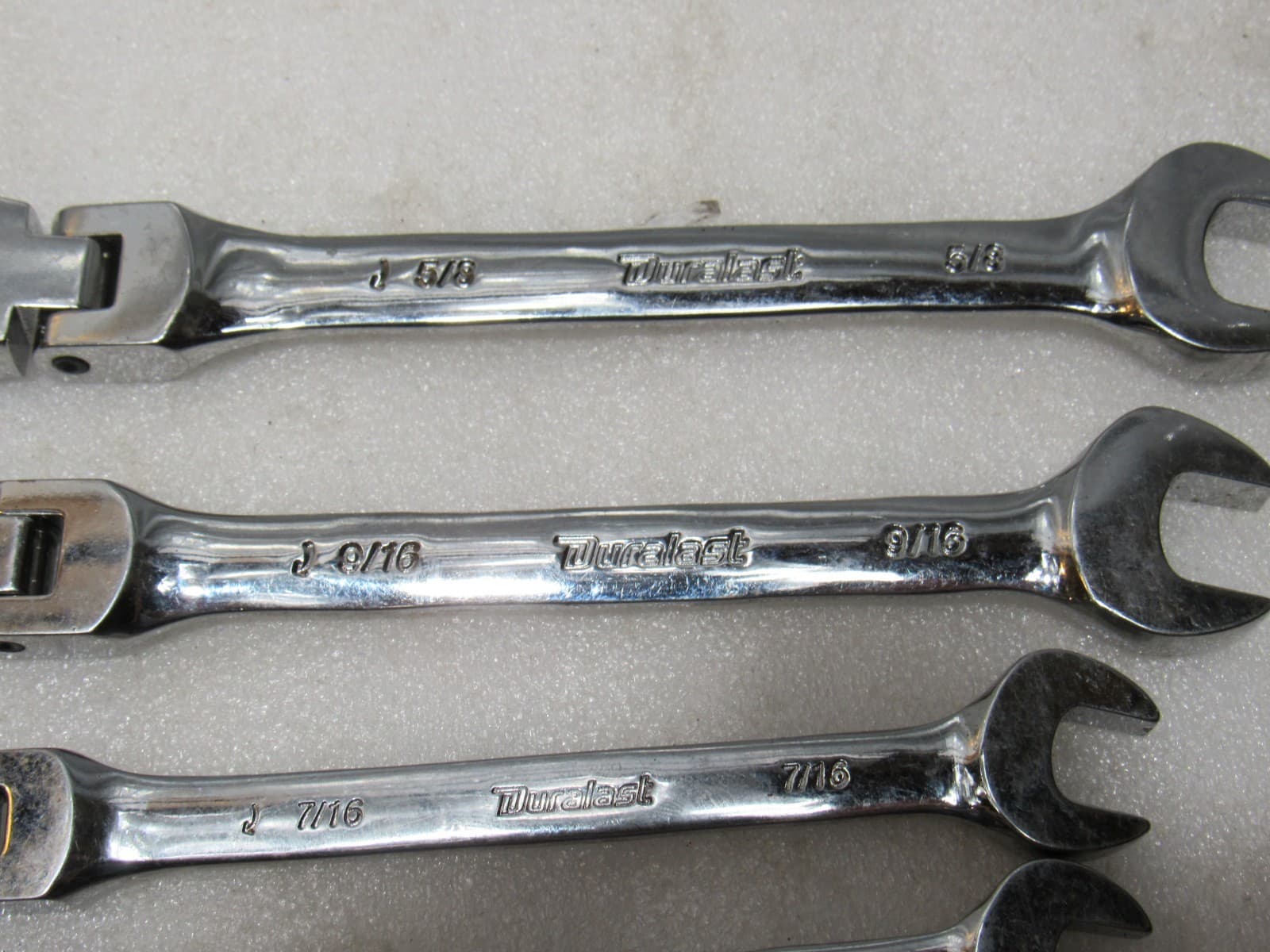 13 PC DURALAST SAE & mm COMBINATION WRENCH Flex Head Ratchet Mixed Set (J42K) - Thumbnail 13