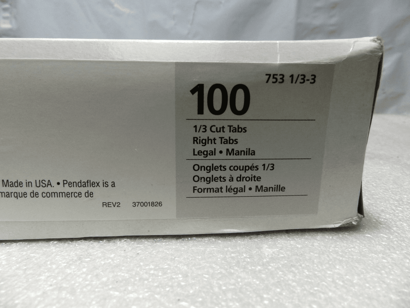 Pendaflex File Folder, 1/3-Cut Tab Legal Size Manila, 100/Box (753 1/3-3) (B27K - Thumbnail 3